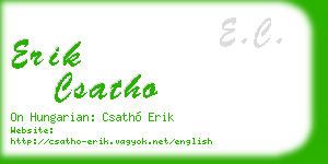 erik csatho business card